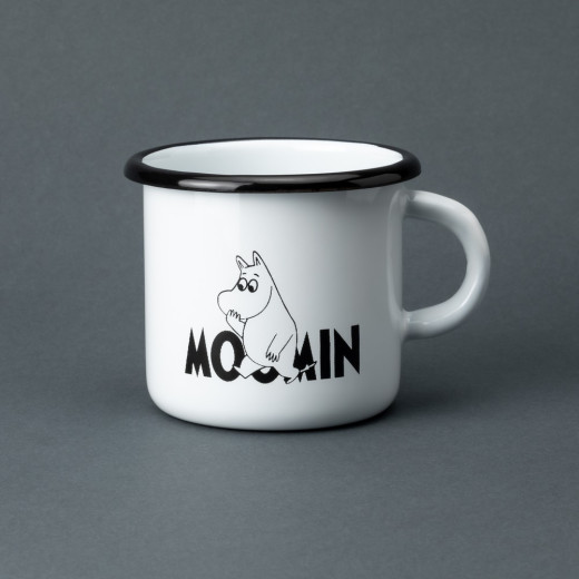 Емальована чашка з принтом "Moomin" біла, 400 мл