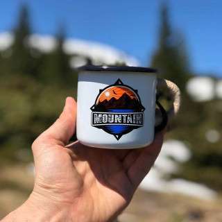 Емальована чашка з принтом "Mountain", 400 мл